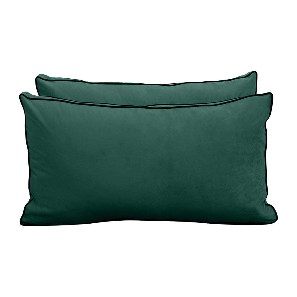 STYLE V2 - Velvet Indoor Daybed Mattress Bolster Backrest Cushion Pillow |COVERS ONLY|
