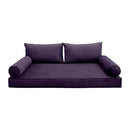 STYLE V2 - Velvet Indoor Daybed Mattress Bolster Backrest Cushion Pillow |COVERS ONLY|