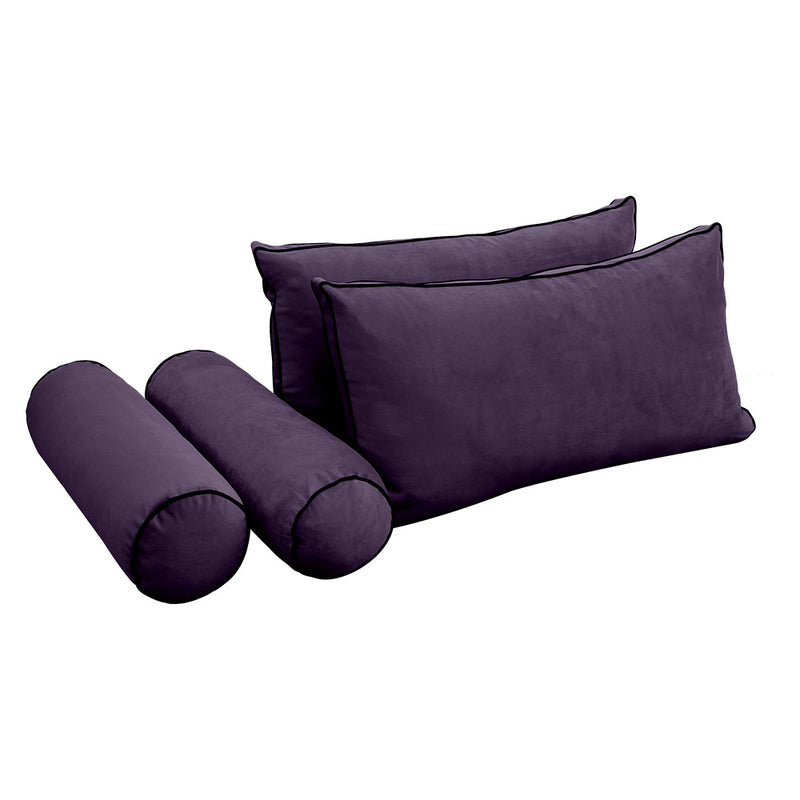 STYLE V2 - Velvet Indoor Daybed Mattress Bolster Backrest Cushion Pillow Complete Set