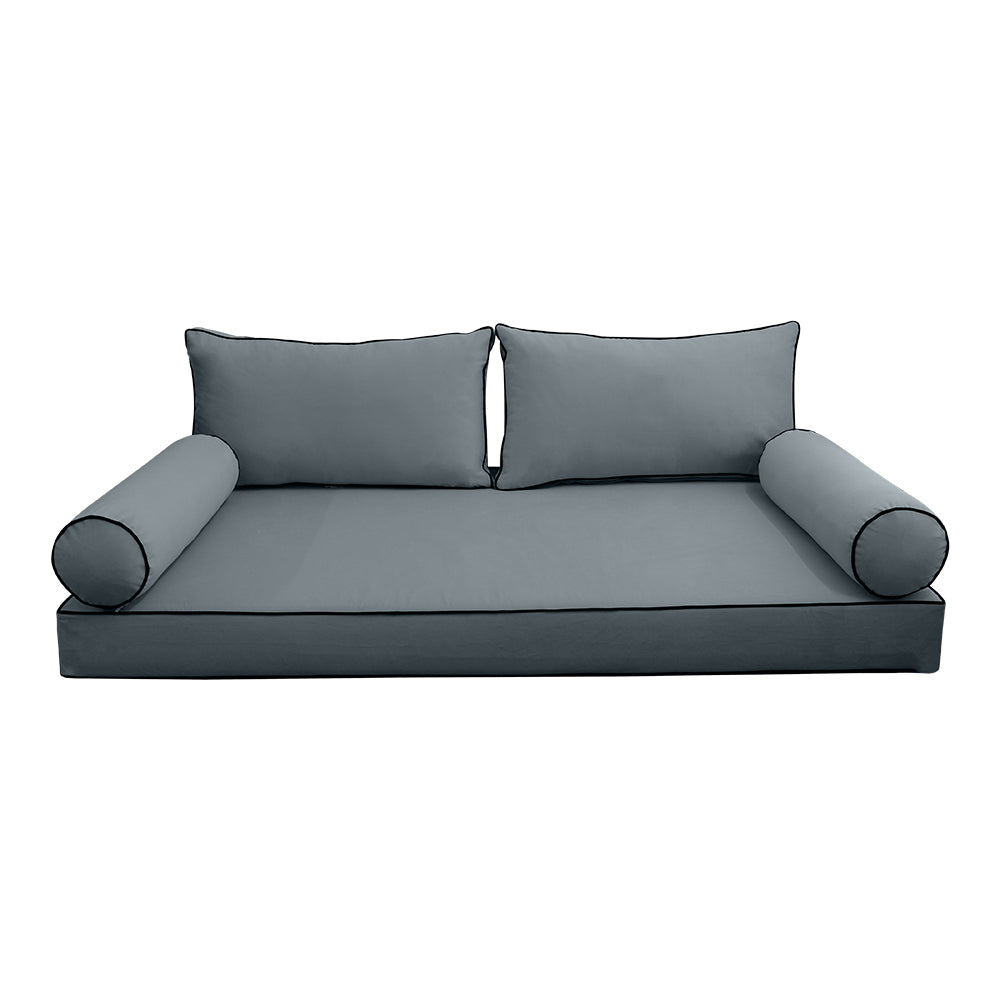 STYLE V2 - Velvet Indoor Daybed Mattress Bolster Backrest Cushion Pillow |COVERS ONLY|
