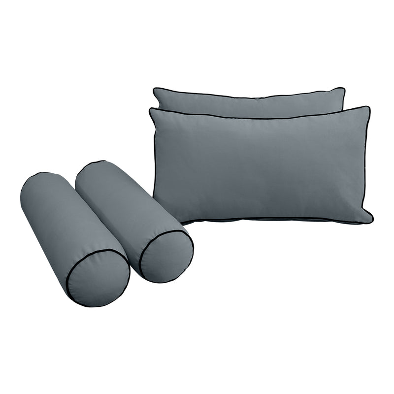 STYLE V2 - Velvet Indoor Daybed Mattress Bolster Backrest Cushion Pillow Complete Set