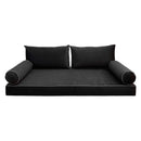 STYLE V2 - Velvet Indoor Daybed Mattress Bolster Backrest Cushion Pillow |COVERS ONLY|