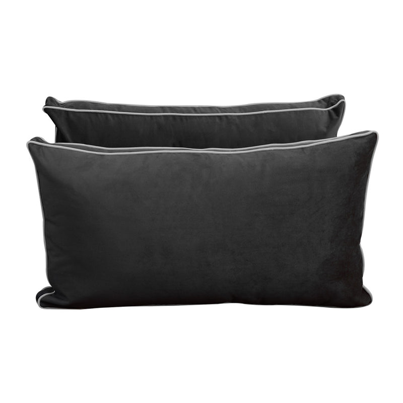 STYLE V2 - Velvet Indoor Daybed Mattress Bolster Backrest Cushion Pillow Complete Set