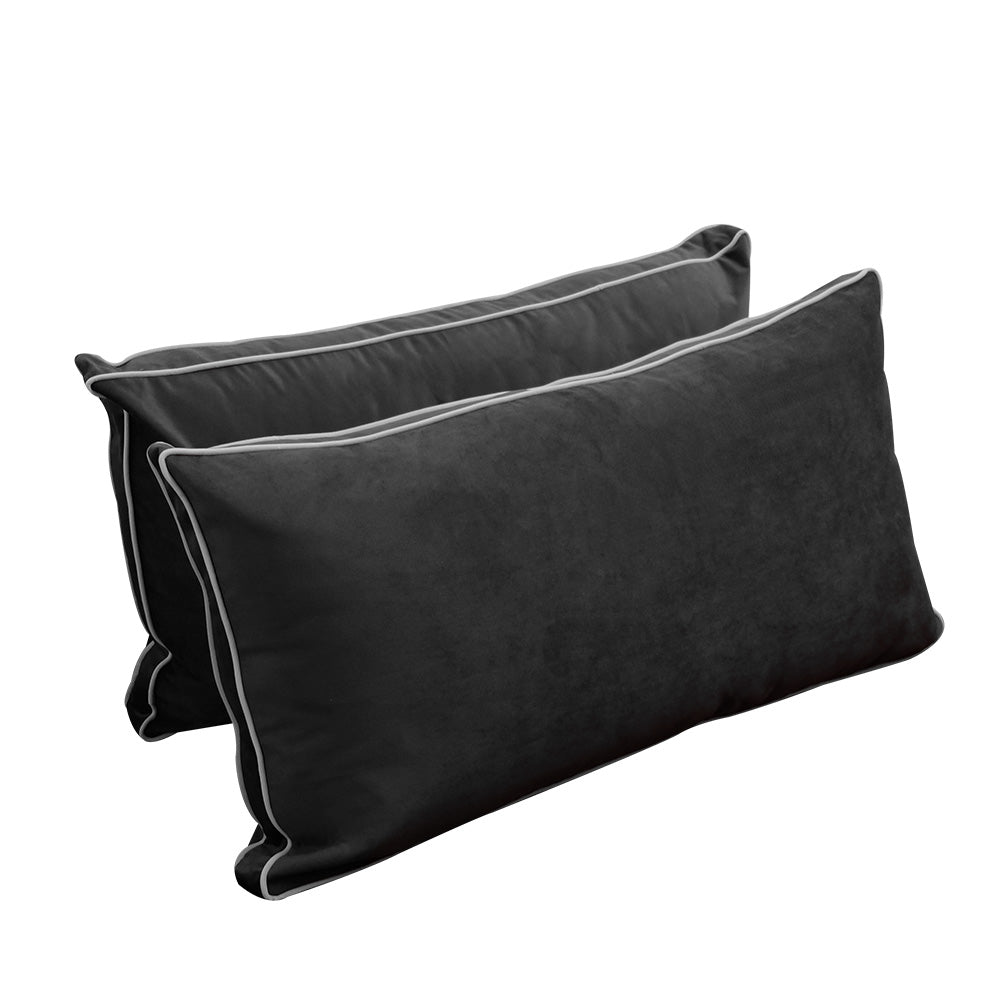 STYLE V2 - Velvet Indoor Daybed Bolster Backrest Cushion Pillow |COVERS ONLY|