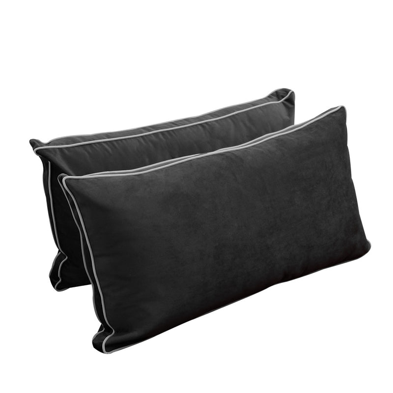 STYLE V2 - Velvet Indoor Daybed Bolster Backrest Cushion Pillow |COVERS ONLY|
