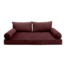 STYLE V2 - Velvet Indoor Daybed Mattress Bolster Backrest Cushion Pillow |COVERS ONLY|