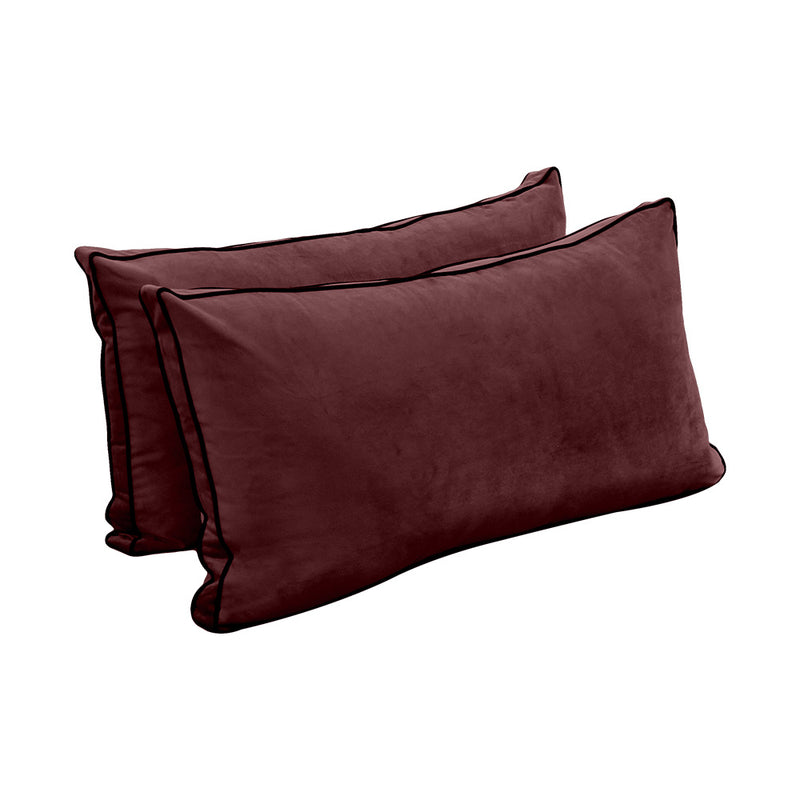 STYLE V2 - Velvet Indoor Daybed Bolster Backrest Cushion Pillow |COVERS ONLY|