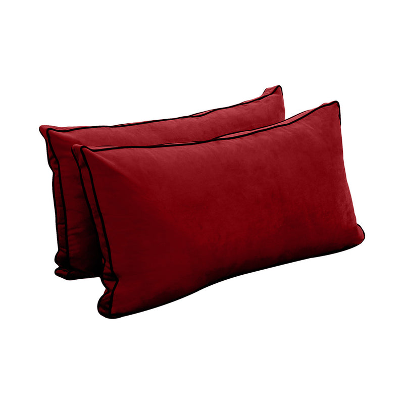 STYLE V2 - Velvet Indoor Daybed Bolster Backrest Cushion Pillow |COVERS ONLY|