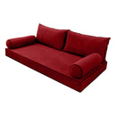 STYLE V2 - Velvet Indoor Daybed Mattress Bolster Backrest Cushion Pillow |COVERS ONLY|