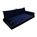 STYLE V2 - Velvet Indoor Daybed Mattress Bolster Backrest Cushion Pillow Complete Set