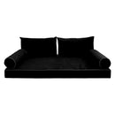 STYLE V2 - Velvet Indoor Daybed Mattress Bolster Backrest Cushion Pillow |COVERS ONLY|