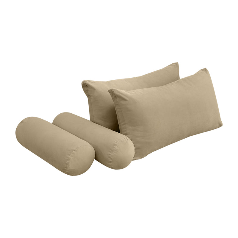 STYLE V2 - Velvet Indoor Daybed Mattress Bolster Backrest Cushion Pillow Complete Set