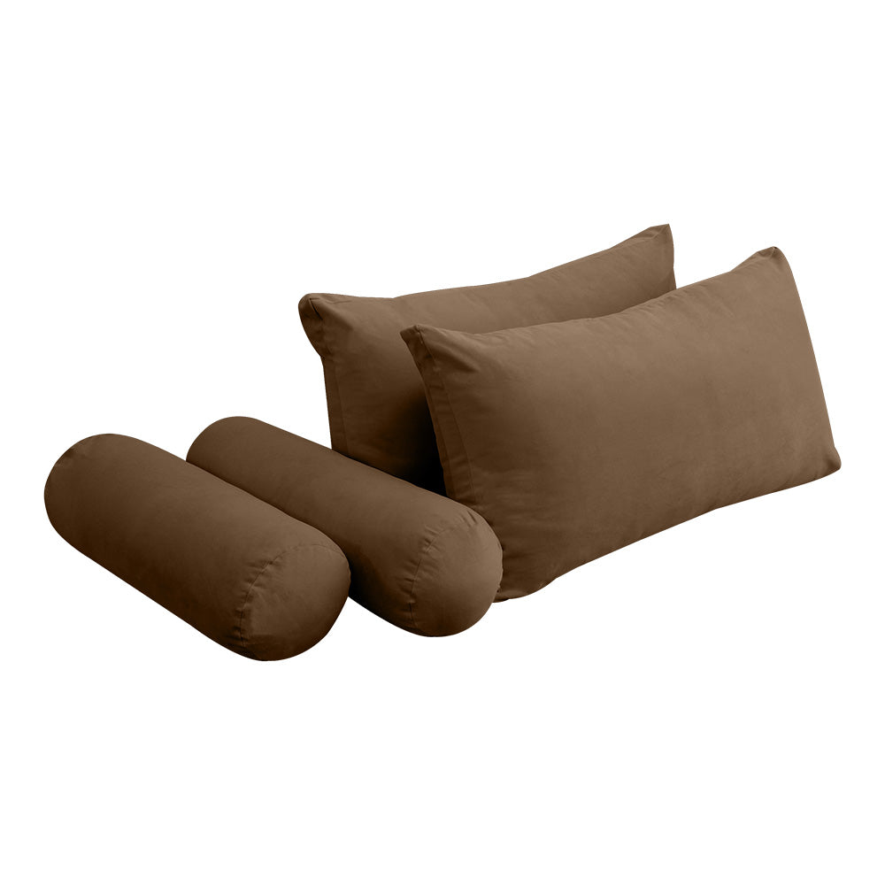 STYLE V2 - Velvet Indoor Daybed Mattress Bolster Backrest Cushion Pillow Complete Set