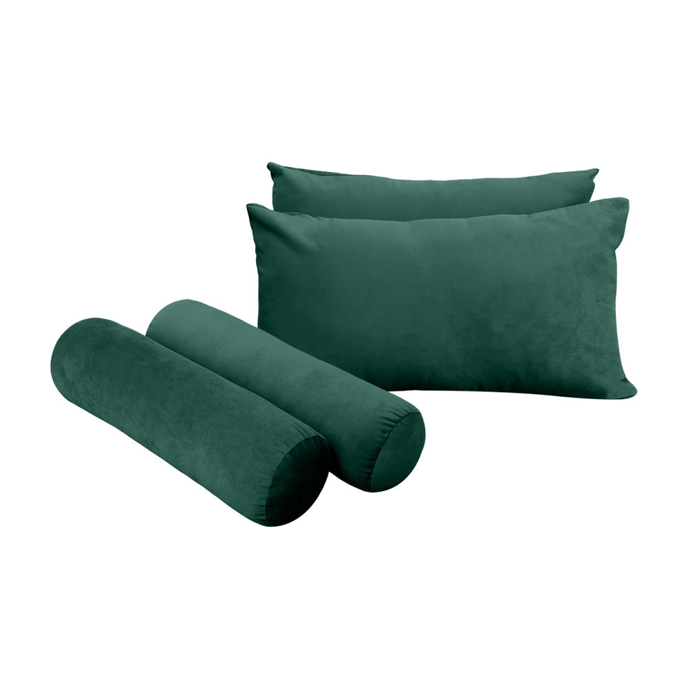 STYLE V2 - Velvet Indoor Daybed Bolster Backrest Cushion Pillow |COVERS ONLY|