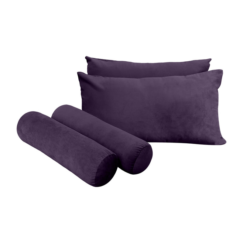 STYLE V2 - Velvet Indoor Daybed Mattress Bolster Backrest Cushion Pillow Complete Set