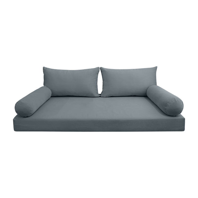 STYLE V2 - Velvet Indoor Daybed Mattress Bolster Backrest Cushion Pillow Complete Set