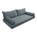 STYLE V2 - Velvet Indoor Daybed Mattress Bolster Backrest Cushion Pillow Complete Set