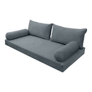 STYLE V2 - Velvet Indoor Daybed Mattress Bolster Backrest Cushion Pillow |COVERS ONLY|