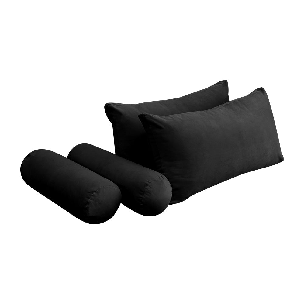 STYLE V2 - Velvet Indoor Daybed Bolster Backrest Cushion Pillow |COVERS ONLY|