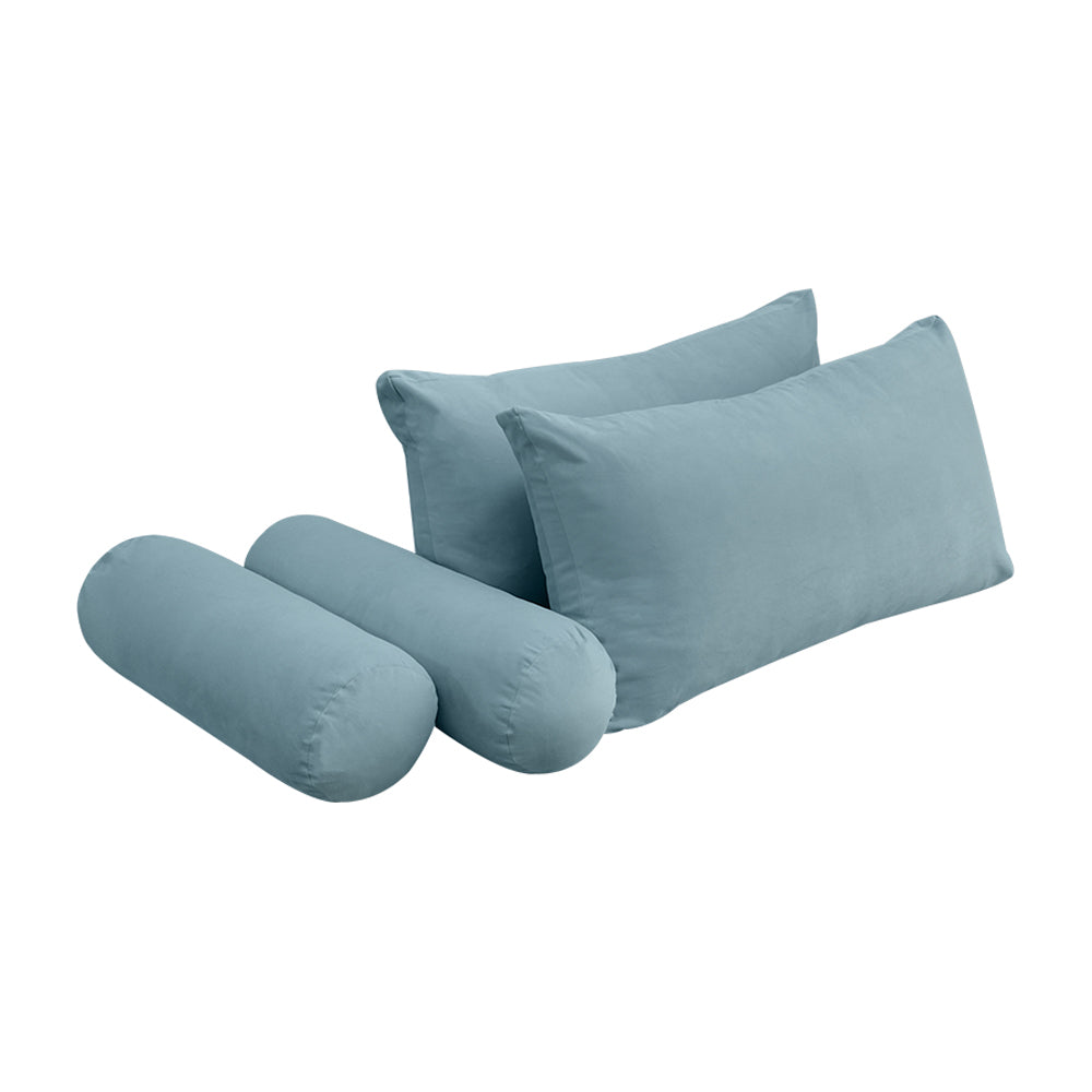 STYLE V2 - Velvet Indoor Daybed Bolster Backrest Cushion Pillow |COVERS ONLY|