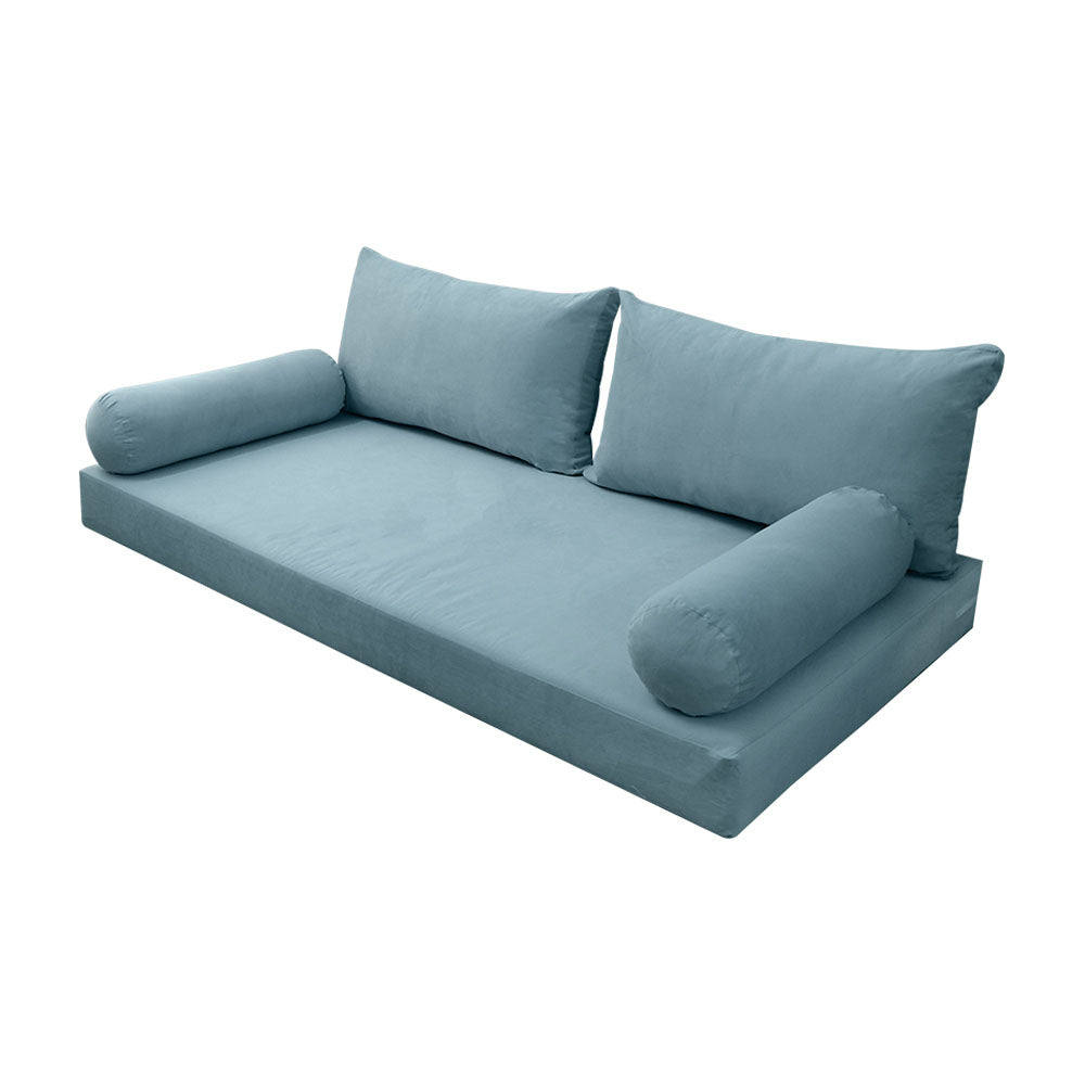 STYLE V2 - Velvet Indoor Daybed Mattress Bolster Backrest Cushion Pillow |COVERS ONLY|