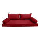 STYLE V2 - Velvet Indoor Daybed Mattress Bolster Backrest Cushion Pillow Complete Set