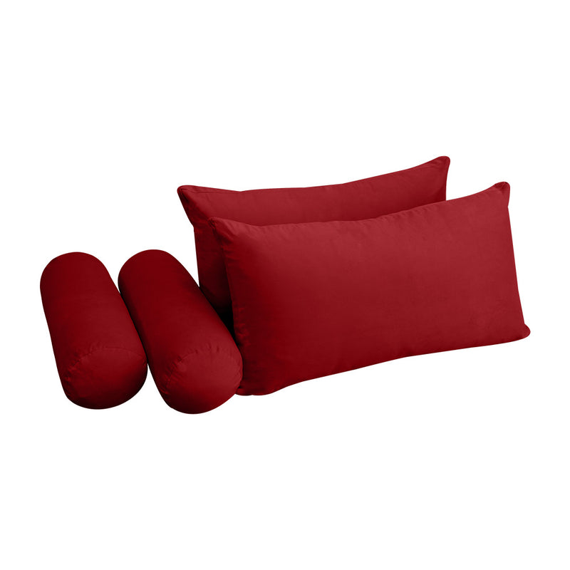 STYLE V2 - Velvet Indoor Daybed Mattress Bolster Backrest Cushion Pillow Complete Set