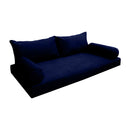 STYLE V2 - Velvet Indoor Daybed Mattress Bolster Backrest Cushion Pillow Complete Set