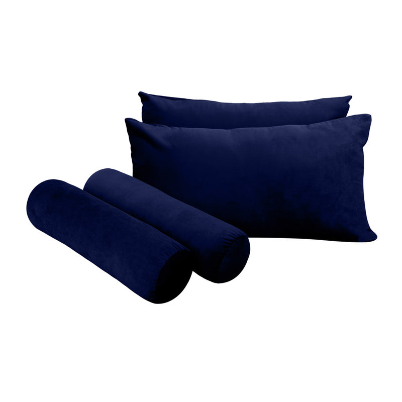 STYLE V2 - Velvet Indoor Daybed Mattress Bolster Backrest Cushion Pillow Complete Set