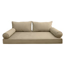 STYLE V2 - Velvet Indoor Daybed Mattress Bolster Backrest Cushion Pillow Complete Set