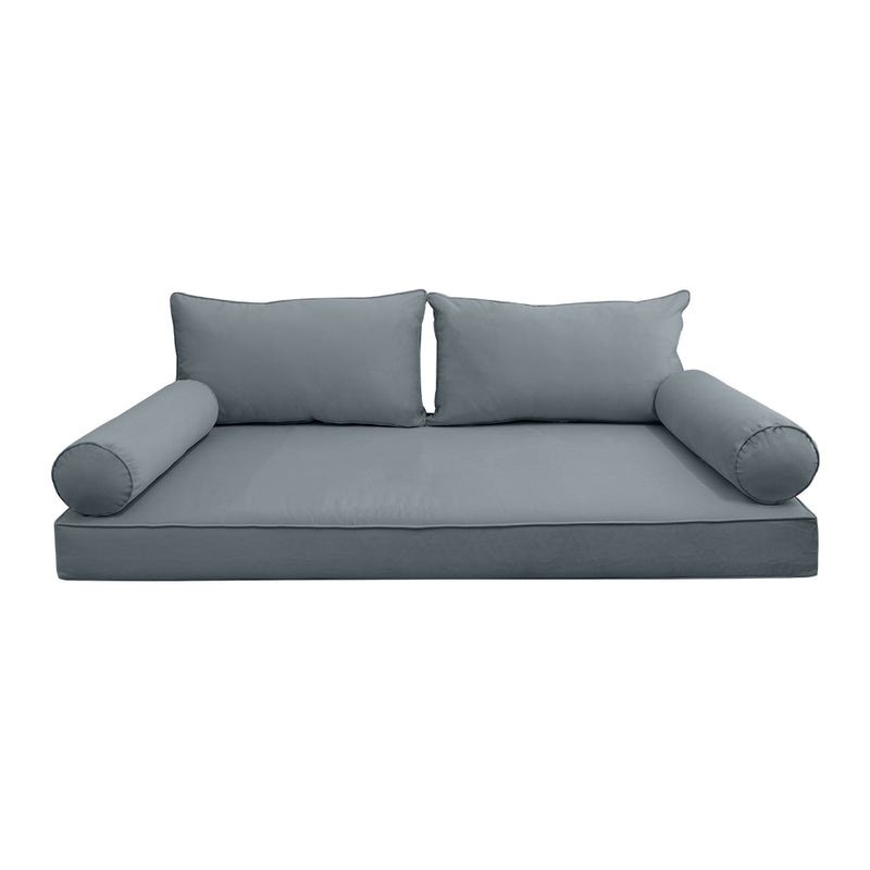 STYLE V2 - Velvet Indoor Daybed Mattress Bolster Backrest Cushion Pillow Complete Set