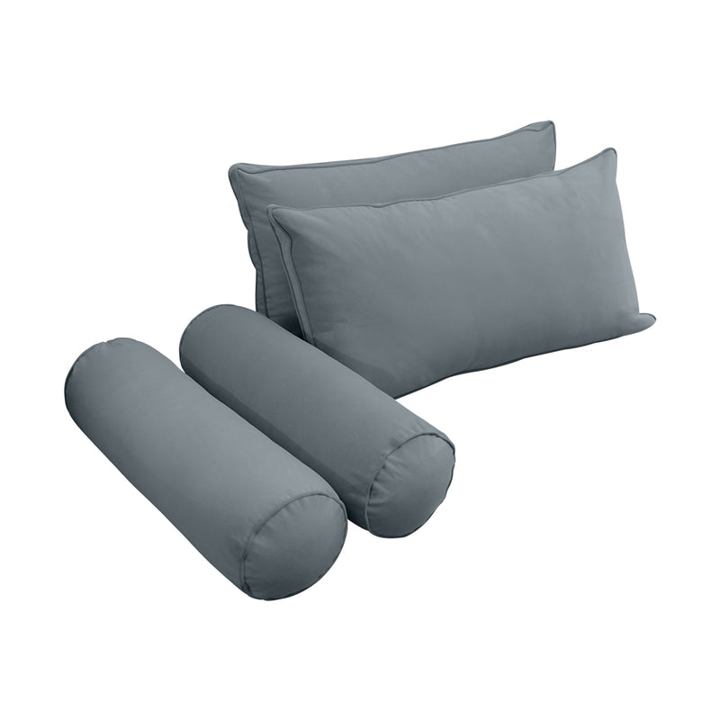 STYLE V2 - Velvet Indoor Daybed Bolster Backrest Cushion Pillow |COVERS ONLY|