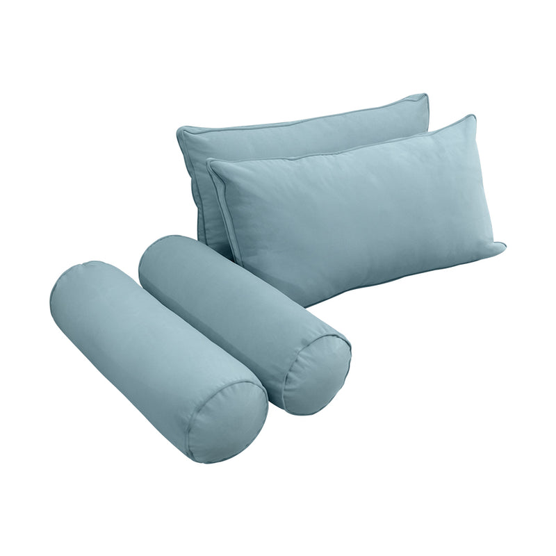 STYLE V2 - Velvet Indoor Daybed Mattress Bolster Backrest Cushion Pillow Complete Set