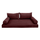 STYLE V2 - Velvet Indoor Daybed Mattress Bolster Backrest Cushion Pillow |COVERS ONLY|