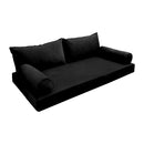 STYLE V2 - Velvet Indoor Daybed Mattress Bolster Backrest Cushion Pillow Complete Set
