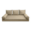 STYLE V3 - Velvet Indoor Daybed Mattress Bolster Backrest Cushion Pillow |COVERS ONLY|