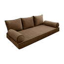 STYLE V3 - Velvet Indoor Daybed Mattress Bolster Backrest Cushion Pillow Complete Set