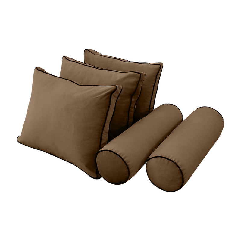 STYLE V3 - Velvet Indoor Daybed Mattress Bolster Backrest Cushion Pillow |COVERS ONLY|