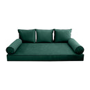 STYLE V3 - Velvet Indoor Daybed Mattress Bolster Backrest Cushion Pillow |COVERS ONLY|