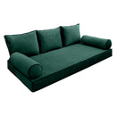 STYLE V3 - Velvet Indoor Daybed Mattress Bolster Backrest Cushion Pillow Complete Set