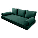 STYLE V3 - Velvet Indoor Daybed Mattress Bolster Backrest Cushion Pillow |COVERS ONLY|