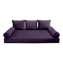 STYLE V3 - Velvet Indoor Daybed Mattress Bolster Backrest Cushion Pillow Complete Set