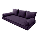 STYLE V3 - Velvet Indoor Daybed Mattress Bolster Backrest Cushion Pillow |COVERS ONLY|