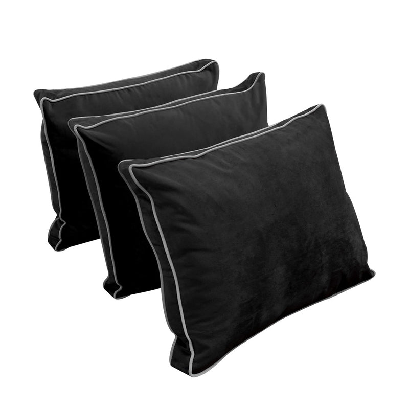 STYLE V3 - Velvet Indoor Daybed Mattress Bolster Backrest Cushion Pillow |COVERS ONLY|