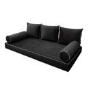 STYLE V3 - Velvet Indoor Daybed Mattress Bolster Backrest Cushion Pillow |COVERS ONLY|
