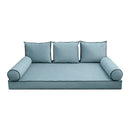 STYLE V3 - Velvet Indoor Daybed Mattress Bolster Backrest Cushion Pillow Complete Set