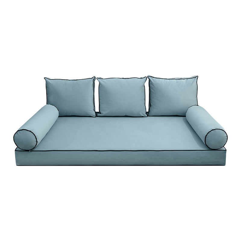 STYLE V3 - Velvet Indoor Daybed Mattress Bolster Backrest Cushion Pillow Complete Set