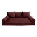 STYLE V3 - Velvet Indoor Daybed Mattress Bolster Backrest Cushion Pillow |COVERS ONLY|