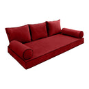 STYLE V3 - Velvet Indoor Daybed Mattress Bolster Backrest Cushion Pillow Complete Set