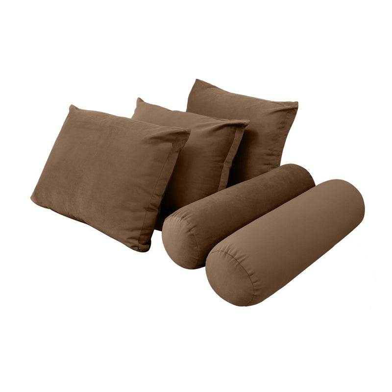 STYLE V3 - Velvet Indoor Daybed Mattress Bolster Backrest Cushion Pillow |COVERS ONLY|
